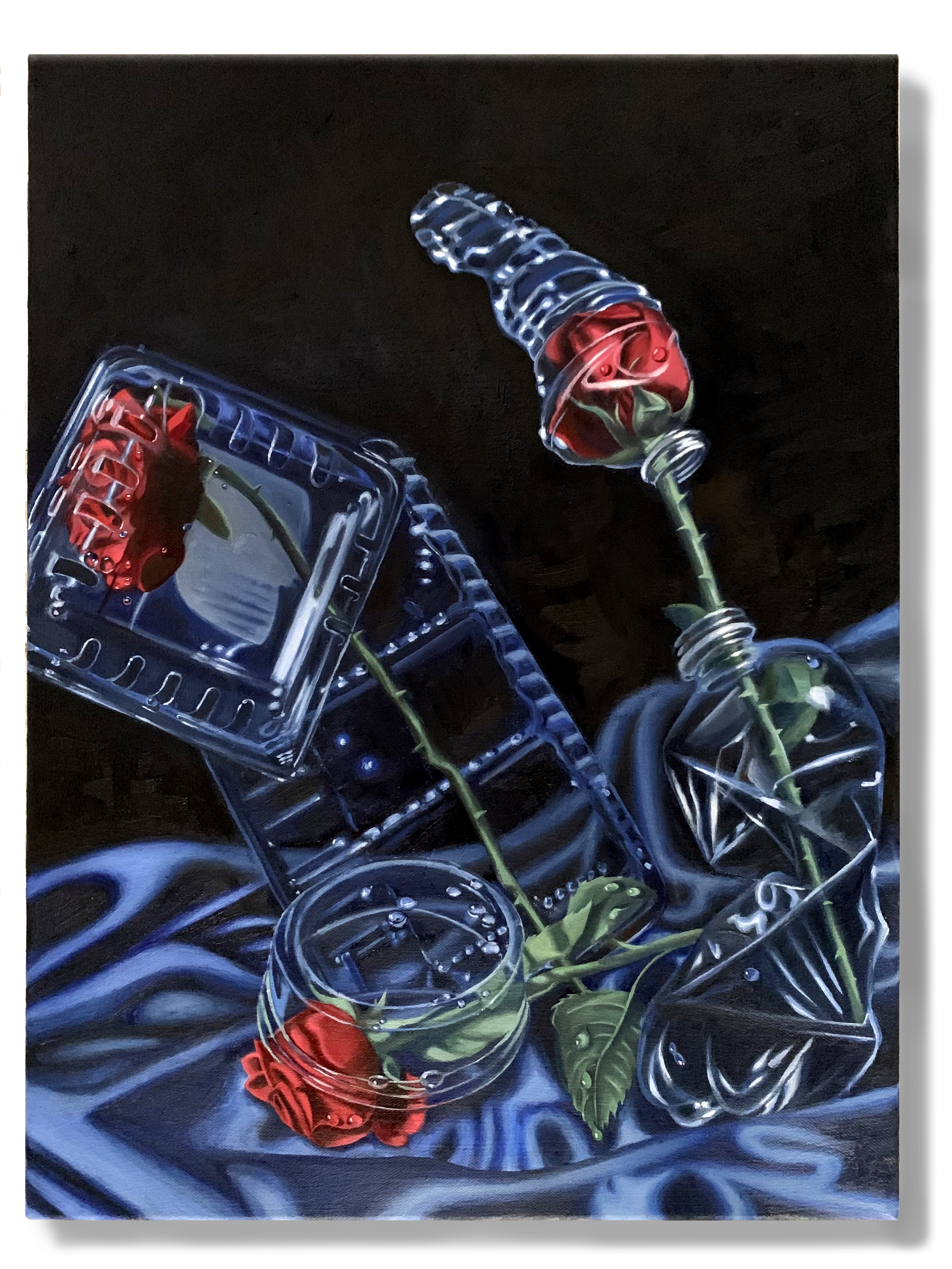 Bed Of Roses (Triptych), right, 20x15 2021 <br>oil on canvas